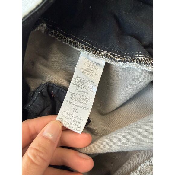 Democracy Womens Pants Size 10 Gray Workpants Chino Style Stretch Slit Pocket - Picture 9 of 12